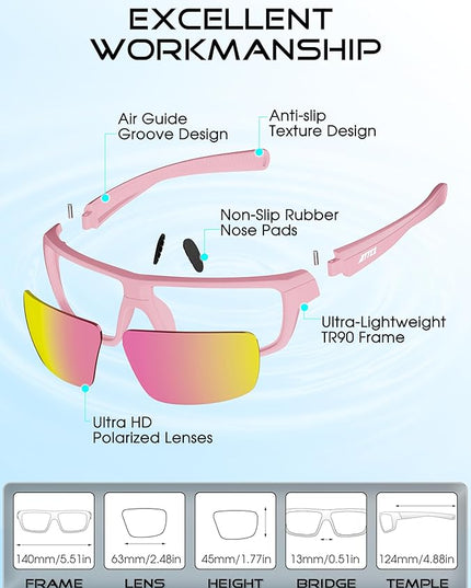 ATTCL Polarized Sunglasses Men for Fishing: UV Protection Lightweight TR90 Sports Wrap Sun Glasses Driving Golf Running