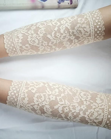 Women's Short Lace Gloves Fingerless for Driving Wedding Wrist Length Bridal Prom Gloves