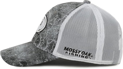 Mossy Oak Coastal Cloudbank Camo Trucker Hat – Mid Profile Structured Baseball Cap with Mesh Back, Adjustable Snapback, One Size