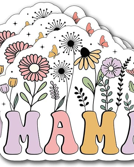 (3Pcs) Mama Sticker, Gifts Mom Decorate Books Laptop Phone, Water Bottles Kindles Stickers, Tumbler Sticker Waterproof Vinyl Decorate Sticker 3" Inch
