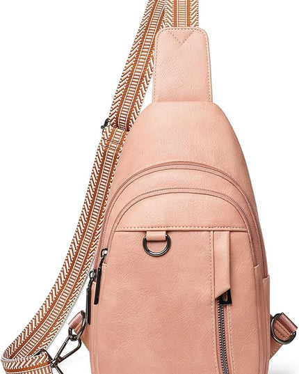 7L Sling Bag for Women Men Leather Small Sling Backpack Daypack Anti Theft Fanny Pack Crossbody Purse Travel