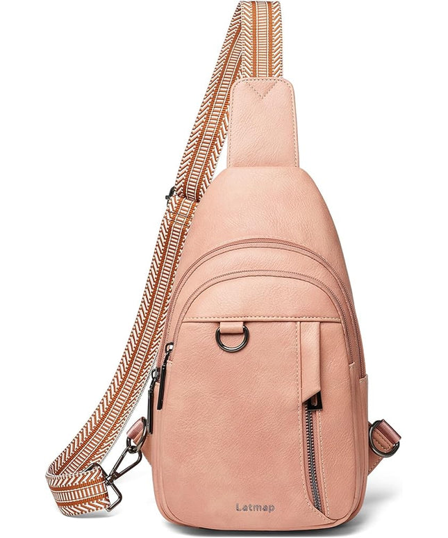 7L Sling Bag for Women Men Leather Small Sling Backpack Daypack Anti Theft Fanny Pack Crossbody Purse Travel