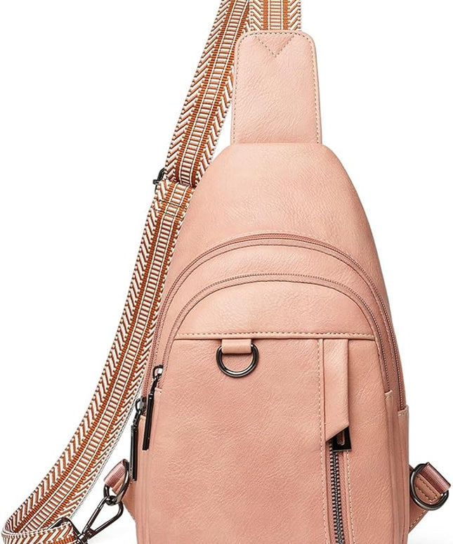 7L Sling Bag for Women Men Leather Small Sling Backpack Daypack Anti Theft Fanny Pack Crossbody Purse Travel