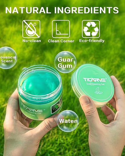 TICARVE 2Pack Cleaning Gel for Car Detailing Vent Cleaner Cleaning Putty Gel Auto Detail Tools Car Interior Cleaner Cleaning Mud for Cars and Keyboard Cleaner Cleaning Slime Green (320g/11.2oz)