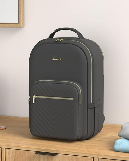 LOVEVOOK Laptop Backpack for Women 15.6 inch,Cute Womens Travel Backpack Purse,Professional Laptop Computer Bag,Waterproof Work Business College Teacher Bags Carry on Backpack with USB Port,Black
