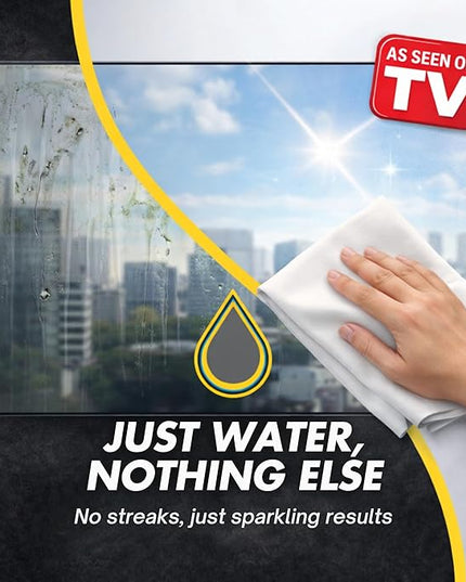 Microfiber Magic Streak Free Cleaning Cloth 10 Pack Clean Any Surface with Just Water Eco Friendly Perfect for Window, Mirror, Glass, Kitchen, Counters, Appliances, Car, Cycle, TV Screen