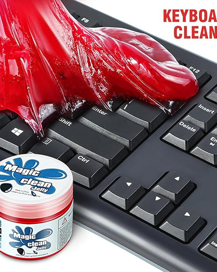 DNA MOTORING Car Cleaning Gels Auto Detailing Tools Cleaning Putty Car Interior Cleaner, Car Jelly Cleaner, Keyboard Cleaner, Car Cleaning Supplies Car Gifts for Men Women,Red, TOOLS-00254