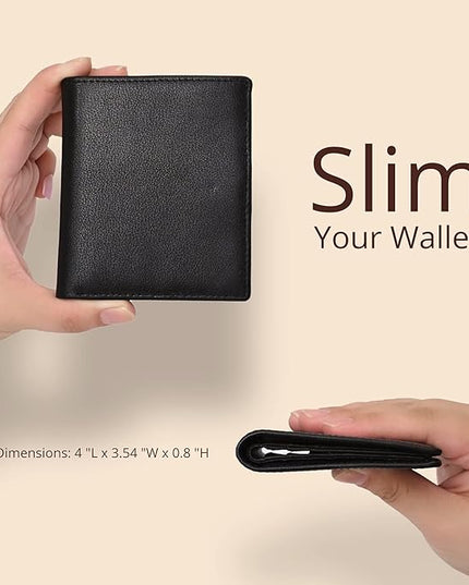 Bveyzi Ultra Slim Small RFID Wallet for Women, Leather Tiny Thin Bifold Pocket Ladies Wallet
