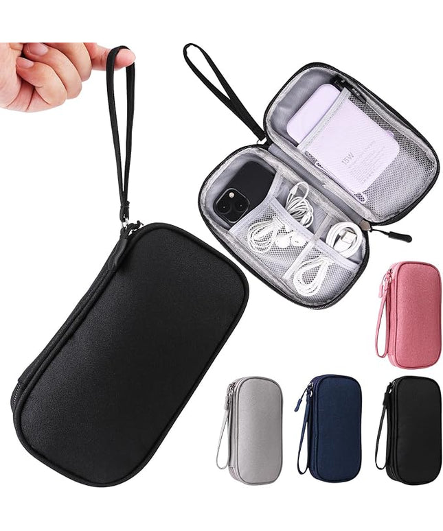 Universal Cable Organizer - Electronics Accessories Bag for Charger, Phone, Memory Cards & Travel Gadgets (Black)