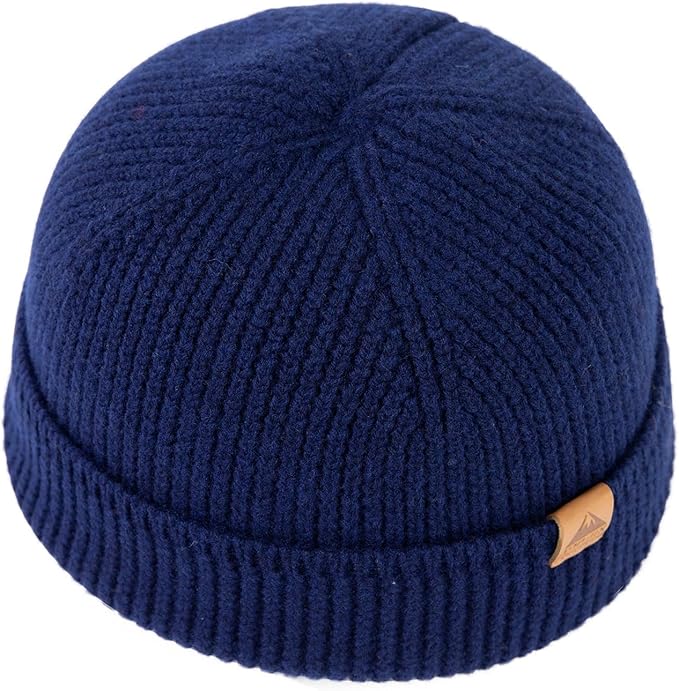 TOP-EX PolarWool™ 100% Merino Wool Fisherman Beanie Hat | Soft Single Layer Warm Short Sailor Trawler Cap for Men Women