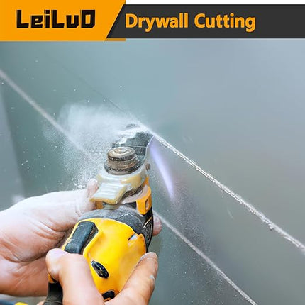 LEILUO 110 Pcs Oscillating Tool Blades Extra Long & Wide Titanium Multitool Blades for Wood Metal Oscillating Saw Blade with Storage Bag Compatible with DeWalt Milwaukee Dremel Makita and More