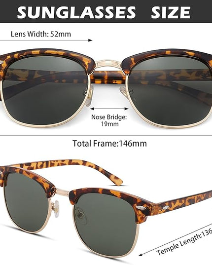 Pro Acme Semi-Rimless Polarized Sunglasses UV 400 Protection for Women Men