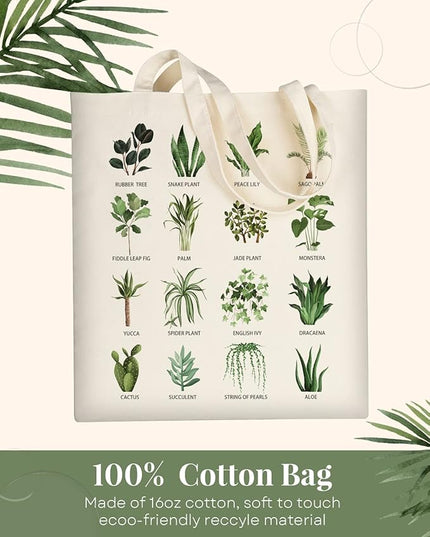 AUSVKAI Canvas Tote Bag Aesthetic for Women, Cute Reusable Cloth Cotton Bags for Shopping Beach Grocery