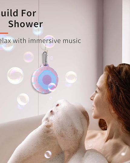 HEYSONG Waterproof Shower Bluetooth Speaker, Durable & Portable with Clear Sound, Ideal for Shower, Pool, Beach & Kayaking – Great Gift for Girls, Women
