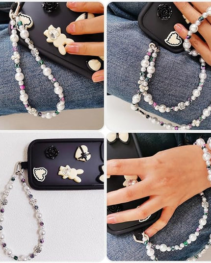 Phone Crossbody Strap, 2in1 Wrist Charm&Shoulder Lanyard,3Ways Usage Free to Assembly and Disassembly Phone Strap with Tether Patches for Most Phones Bag Purse (R)