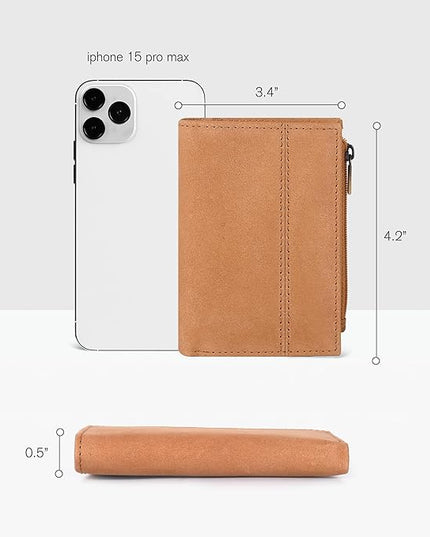 Oak Leathers Wallet For Women Full Grain Leather - Small RFID Coin Purse Credit Card & ID Holder for Ladies,Bifold Wallets for Teenager | Small, RFID, Coin Purse, for Ladies, for Teenager
