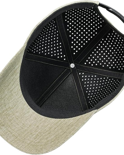 VOBOOM Men Snapback Trucker Hat, Baseball Cap for Breathable Side Laser Cut Holes