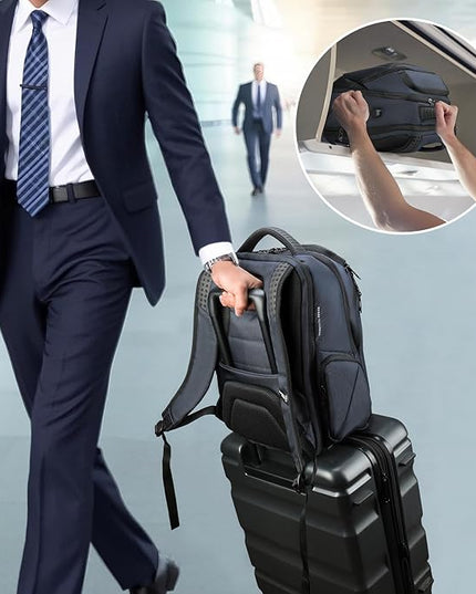 Swissdigital Design Men's Laptop Backpack for College and Business Travel with Integrated USB Charging Port and RFID Protection Fits Laptops up to 15.6 inch, Blue | SD1695-12