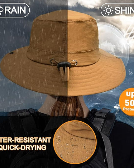 Sun Hats for Men Women Fishing Hat UPF 50+ Quick Dry Foldable Bucket Hat Adjustable Safari Hat for Beach Hiking