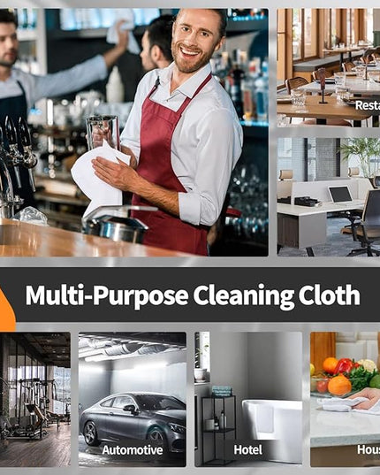 FIXSMITH White Microfiber Cleaning Cloth -Pack of 12, Highly Absorbent Cleaning Rags, 16"X12" All Purpose Cleaning Towels for Housekeeping, Kitchen, Car, Lint Free and Reusable Microfiber Towels