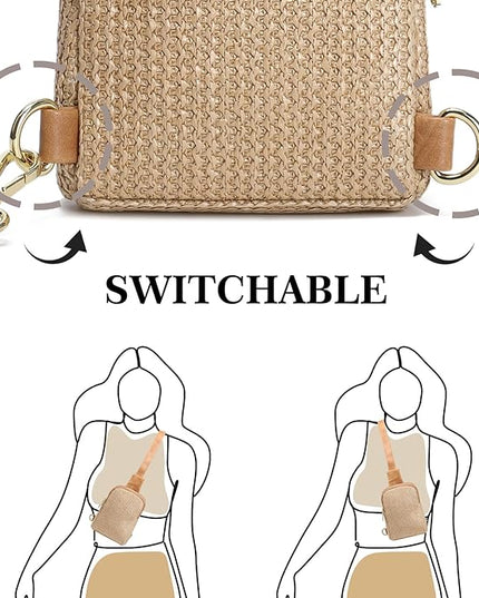INICAT Faux Straw Crossbody Bags Beach Gifts Valentines Day Her Cruise Ship Essentials Women Summer Small Sling Purses