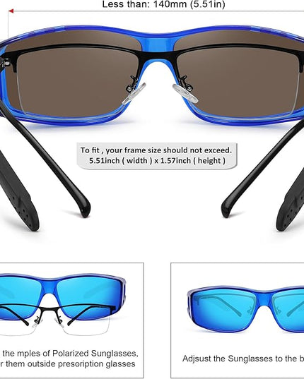 MEETSUN Fit Over Glasses Sunglasses for Men Women,Wrap Around Sunglasses Polarized UV400 Protection