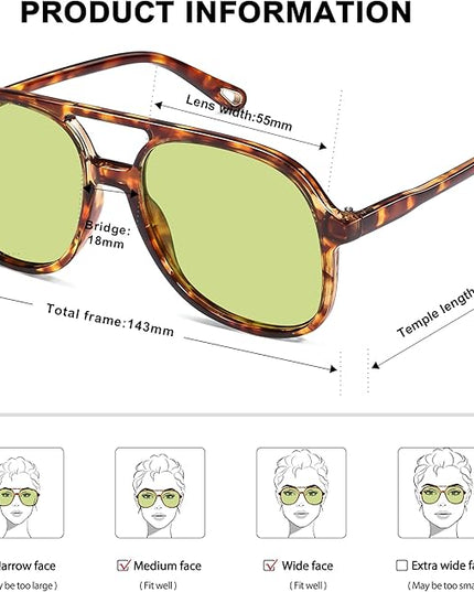 SOJOS Retro Polarized Aviator Sunglasses Womens Mens Classic 70s 80s Vintage Trendy Square Aviators SJ2174