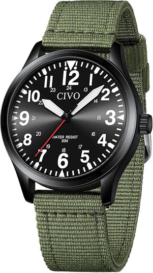 CIVO Analog Wrist Watches for Men: Waterproof Stainless Steel Mens Watches - Silver Watch with Easy Read Dial Men's Watch for Gift