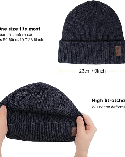 Wmcaps Winter Beanie for Men Women, Fleece Lined Beanie Soft Warm Knit Hat Ski Stocking Cuffed Cap