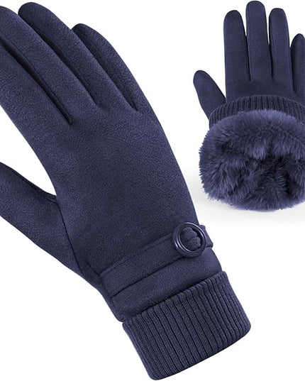 Cold Weather Womens Gloves, Winter Gloves for Women Thermal Warm Fleece Lined, Touchscreen Gloves for Christmas Gifts