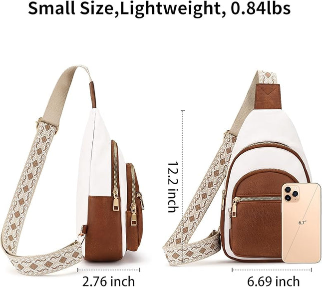 FALAN MULE Crossbody Bags for Women Trendy Leather Sling Chest Bag Fanny Packs for Women