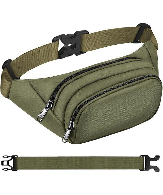 Large Fanny Pack for Women Men - Syican Waist bag with 3-Zipper Pockets, Gifts for Enjoy Sports Traveling Workout Casual Hands-Free crossbody bags Fits MAX 7.9'' iPad & 6.6'' Phone