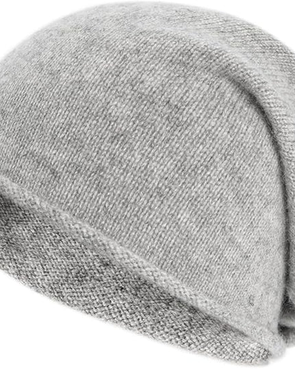 Villand 100% Cashmere Slouchy Beanie Hat for Women, Knitted Ladies Soft Warm Cashmere Skull Beanies Cap
