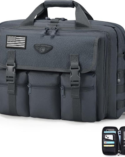 Large Tactical Laptop Bag for Men, Military 17.3 Inch Computer Bag Briefcase with Passport Wallet, Carry on Messenger Bag