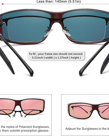 MEETSUN Fit Over Glasses Sunglasses for Men Women,Wrap Around Sunglasses Polarized UV400 Protection