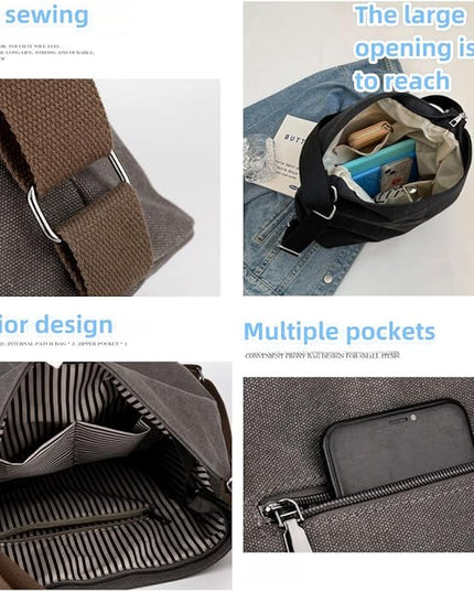 Multi Ways Convertible Canvas Shoulder Bag Tote Purse Backpack Crossbody Bags for Women Trendy Vintage Small Travel