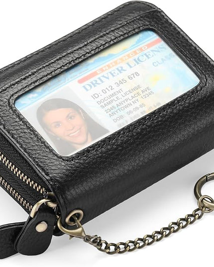 GOIACII Small Genuine Leather Wallet for Women, RFID Blocking Credit Card Holder Wallet