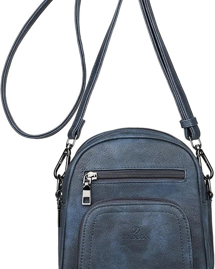 FADEON Small Purses for Women Crossbody Bags, Designer PU Leather Mini Cross Body Purse Travel Shoulder Bag Card Slots