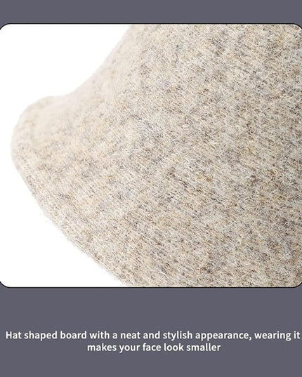Winter Plush Fuzzy Polyester Bucket Hat Fisherman Hats for Women Men Bucket hat