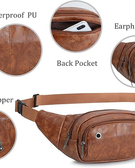 DAITET Crossbody Fanny Pack for Men&Women,Large Waist Bag & Hip Bum Bag with Adjustable Strap for Outdoors Workout Traveling Casual Running Hiking Cycling