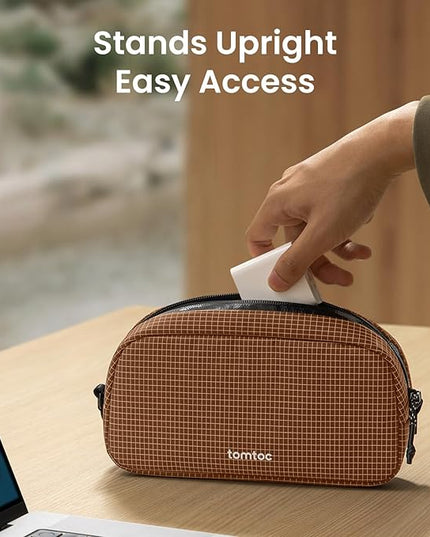 tomtoc Electronics Organizer Travel Case Performance, Water Resistant Bag Cable Tech Pouch Accessories, Carry Storage for Cord, Phone, Cables, Airpods, USB Flash Drive, Daily Items