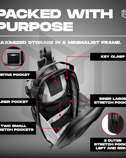 Magnetic Gym Bag for Men and Women – Sling Bottle with Magnetic Attachment | Water Bottle Holder, Gym Pouch, Crossbody Bag for Travel, Sports, Work, Fitness