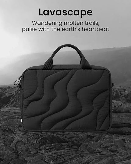 tomtoc 13-14 Inch Protective Puffy Laptop Carrying Bag for Women, Lightweight Laptop Briefcase Fits 14-inch MacBook Pro M5 2025 & Other 13"/14" Computers, Work Bag Case Handbag with Organized Storage