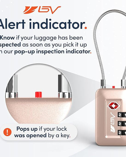 TSA Accepted Luggage Travel Lock, Set-Your-Own Combination Lock for School Gym Locker, Luggage Suitcase Baggage Locks, Filing Cabinets, Toolbox, Case (Titanium, 4 Pack)
