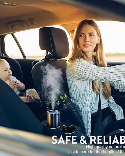 Smart Car Air Freshener, Car Air Freshener Diffuser with Ambient Light and 50ml Fragrance, Auto-Sensing Spray, 5 Mode Adjustable Rechargeable Aroma Diffuser, Cologne