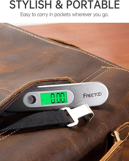 FREETOO Luggage Scale Portable Digital Hanging Scale for Travel, Suitcase Weight Scale with Superior Piano Lacquer 110 Lb/ 50Kg Capacity, Battery Included