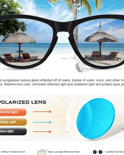 DANAMY Sunglasses Womens Polarized Sunglasses for Women Trendy Designer Mirrored UV400 Protection Sun Glasses