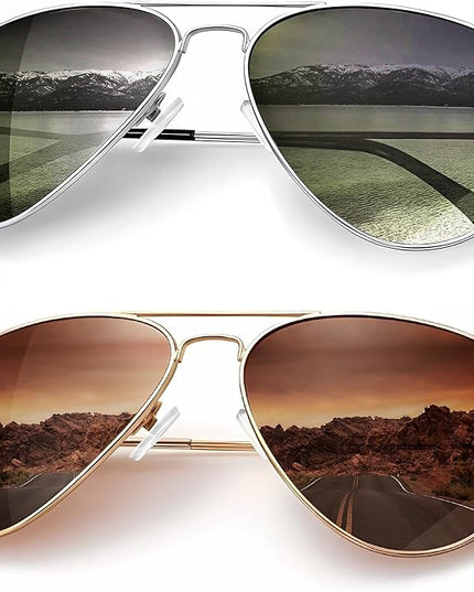 KALIYADI Classic Aviator Sunglasses for Men Women Driving Sun glasses Polarized Lens UV Blocking