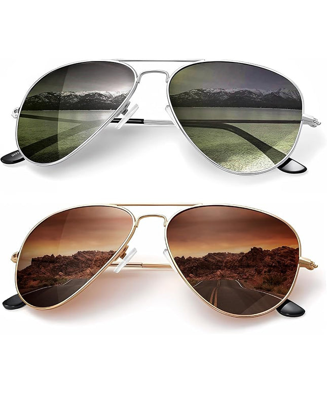 KALIYADI Classic Aviator Sunglasses for Men Women Driving Sun glasses Polarized Lens UV Blocking