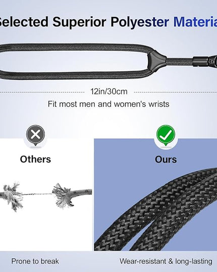 Dadanism Phone Wrist Strap, Universal Adjustable Hand Wrist Strap Lanyard for iPhone 16 and Most Smartphones, Multifunctional Patch Lanyard with Phone Tether Tab for Women and Men, Black